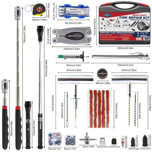 🛠️ Malette de Réparation Crevaison – Kit Auto & Moto Prêt à l’Emploi